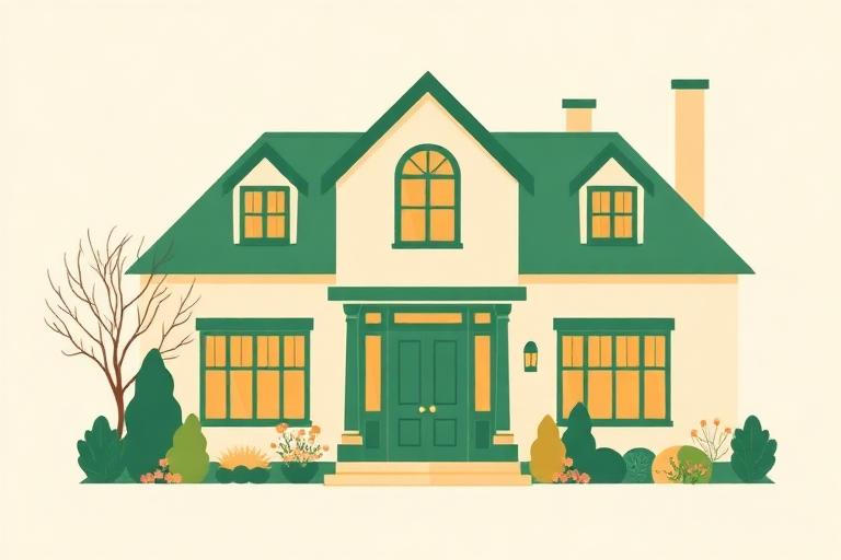 Uma casa grande com jardim, a ilustrar «Das Haus ist groß».
